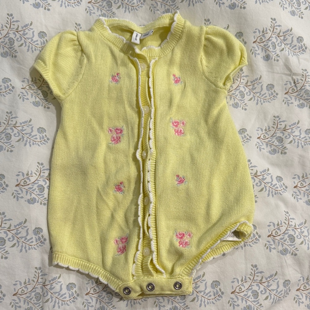 Janie and Jack Yellow Knit One Piece